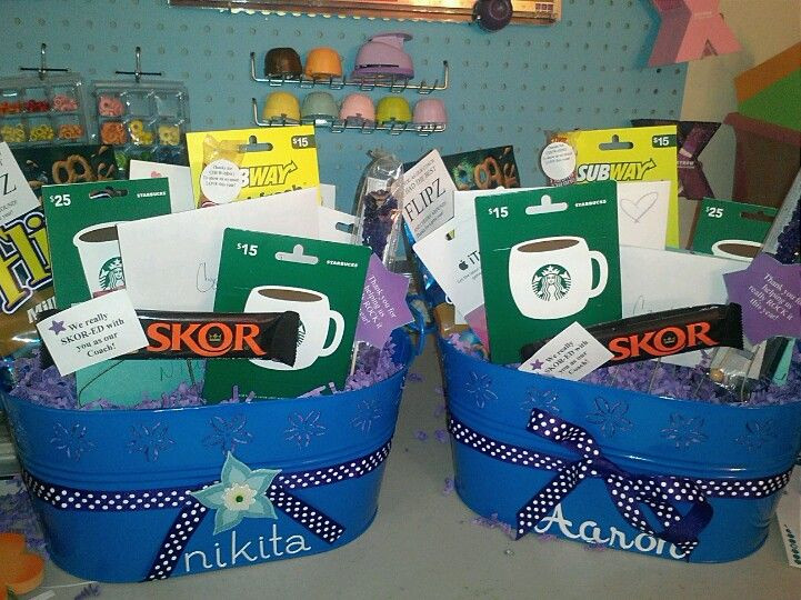 Cheer Coach Gift Basket Ideas
 Coach t card baskets