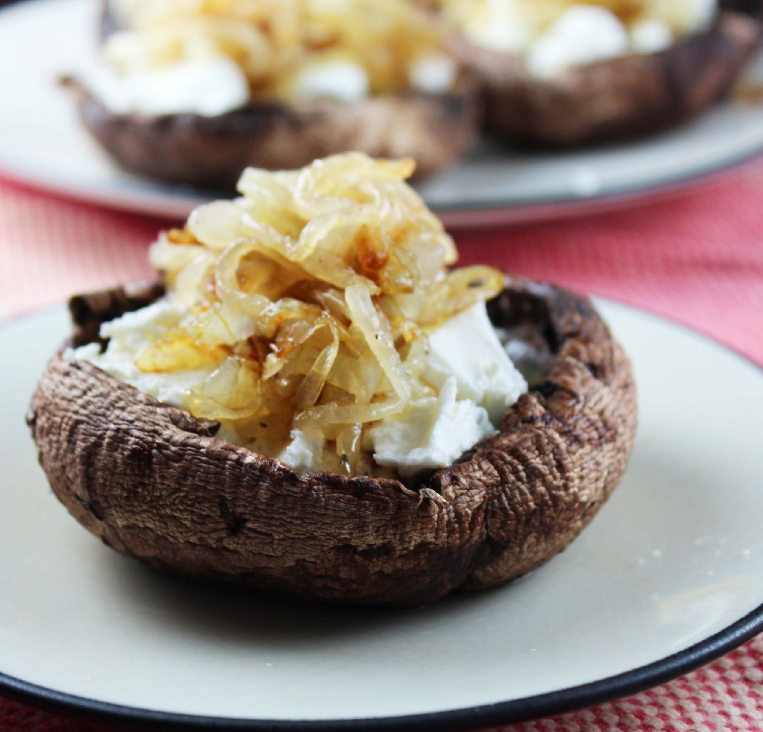 Cheese Stuffed Portabella Mushrooms
 Portabella Mushrooms w Goat Cheese and Caramelized ions