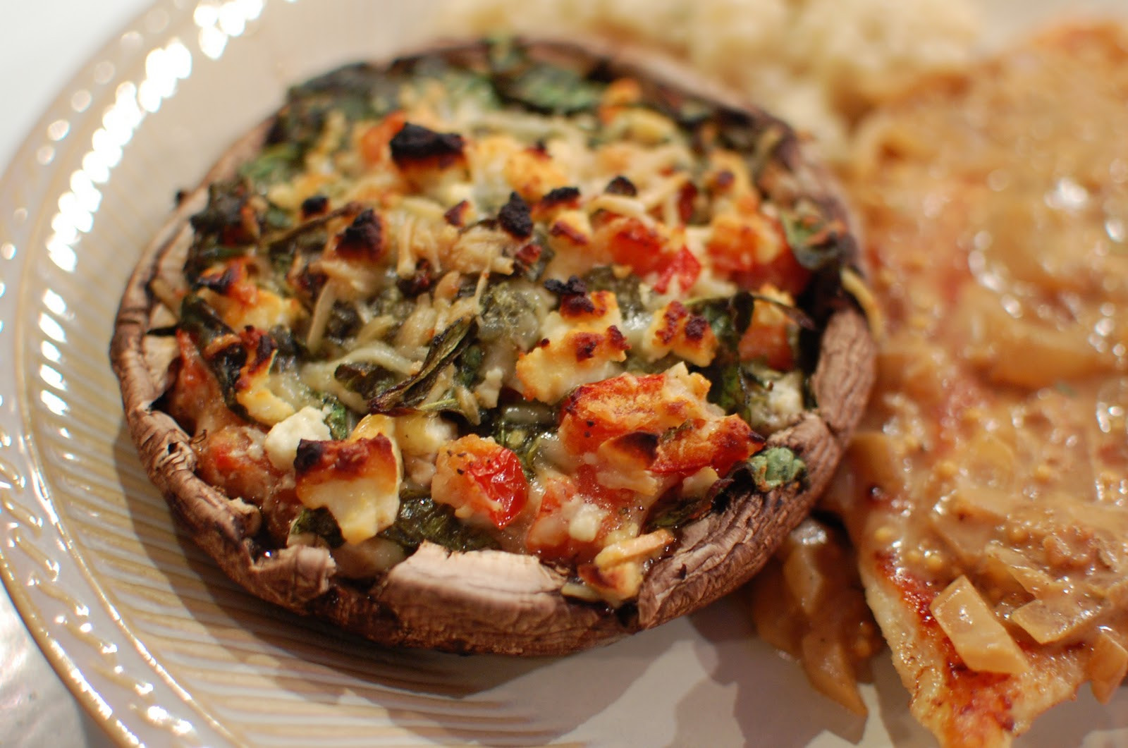 Cheese Stuffed Portabella Mushrooms
 Food That Rocks Spinach & Feta Stuffed Portabella Mushrooms