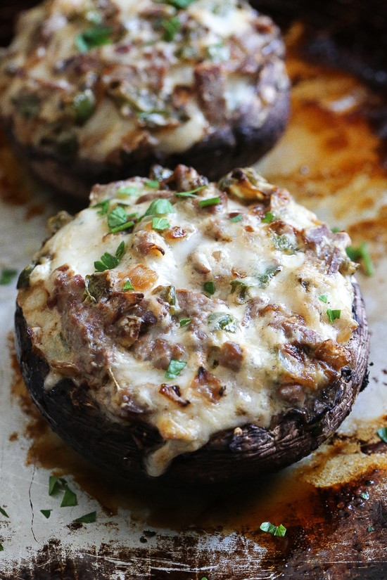 Cheese Stuffed Portabella Mushrooms
 Philly Cheesesteak Stuffed Portobello Mushrooms Skinnytaste