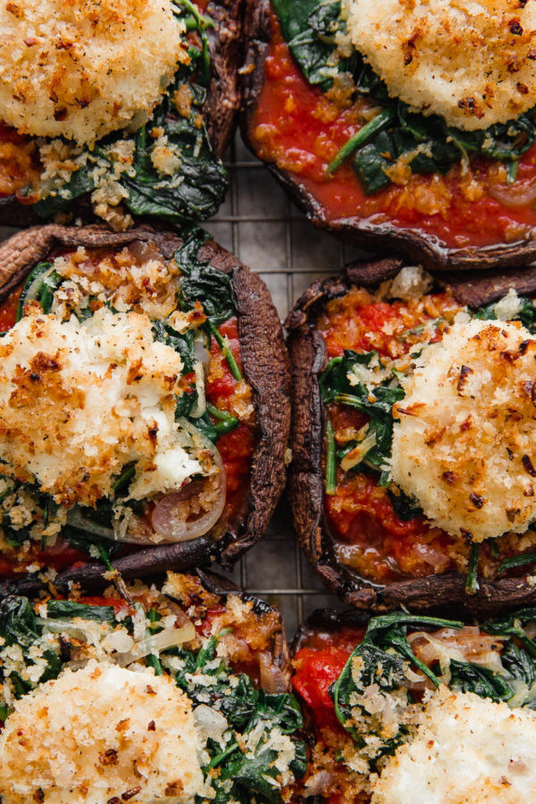 Cheese Stuffed Portabella Mushrooms
 Stuffed Portobello Mushrooms with Crispy Goat Cheese A