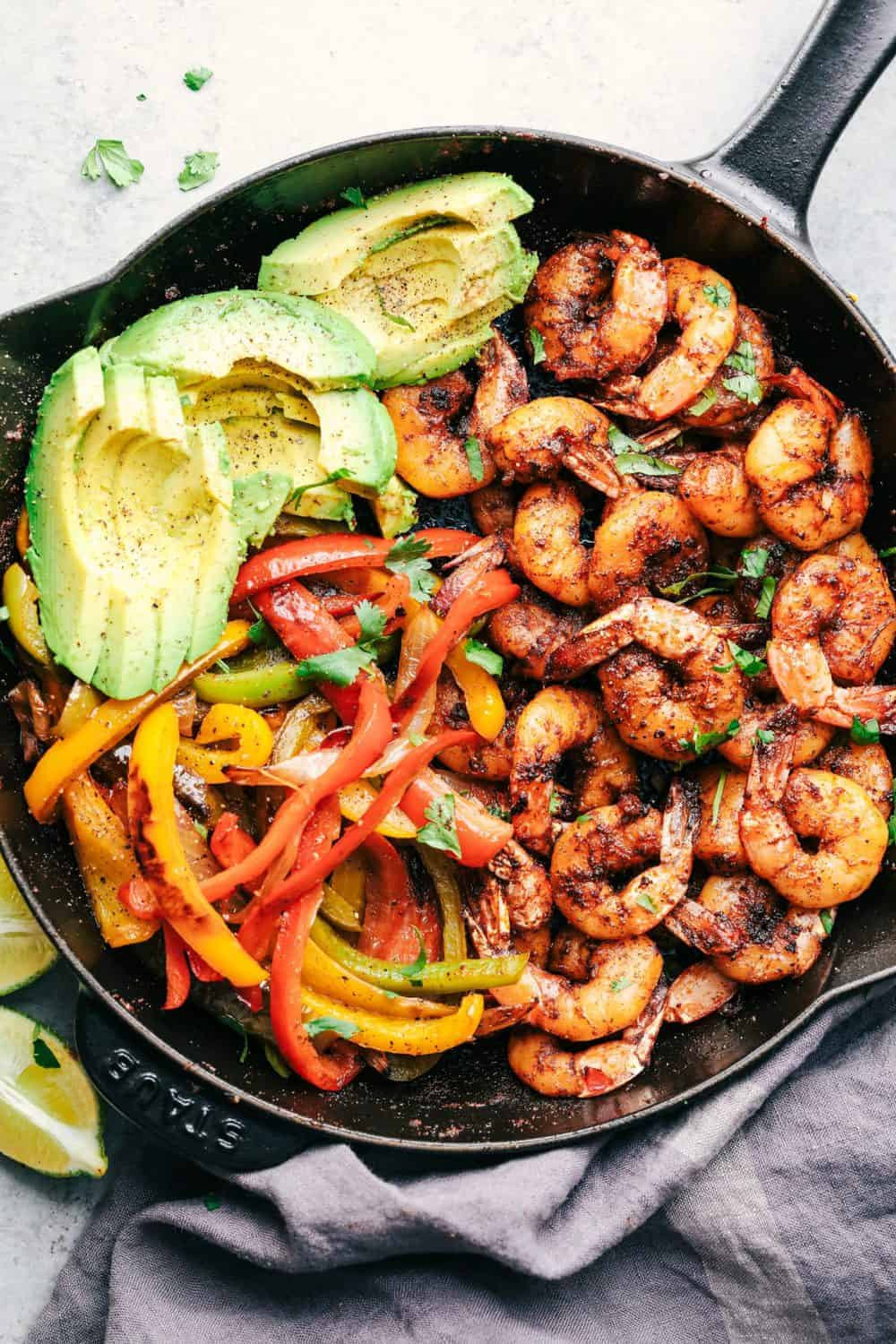 Chicken And Shrimp Fajitas
 20 Minute Skillet Blackened Shrimp Fajitas