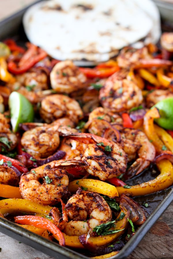 Chicken And Shrimp Fajitas
 Sheet Pan Shrimp Fajitas