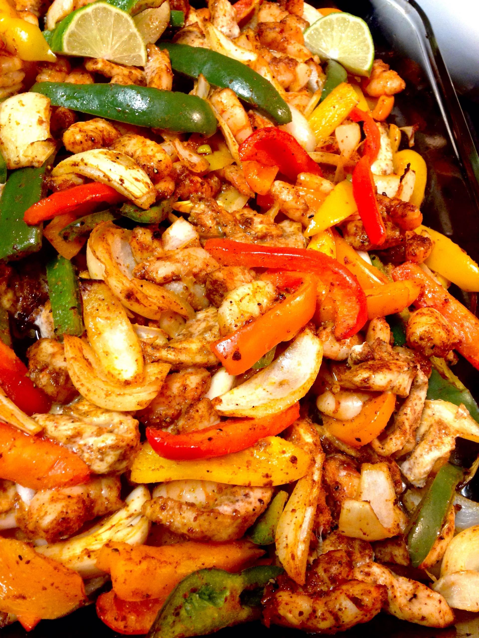 Chicken And Shrimp Fajitas
 Shrimp and Chicken Fajitas Paleo