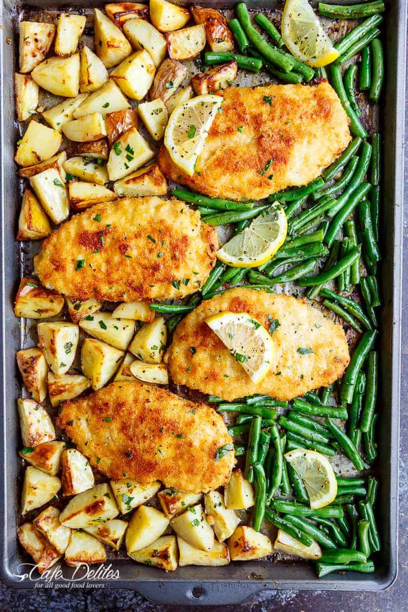 Chicken Breast Sheet Pan Dinner
 Sheet Pan Lemon Parmesan Garlic Chicken & Veggies Cafe