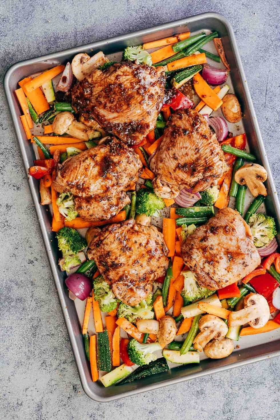 Chicken Breast Sheet Pan Dinner
 Sheet Pan Honey Balsamic Chicken Thighs with Veggies