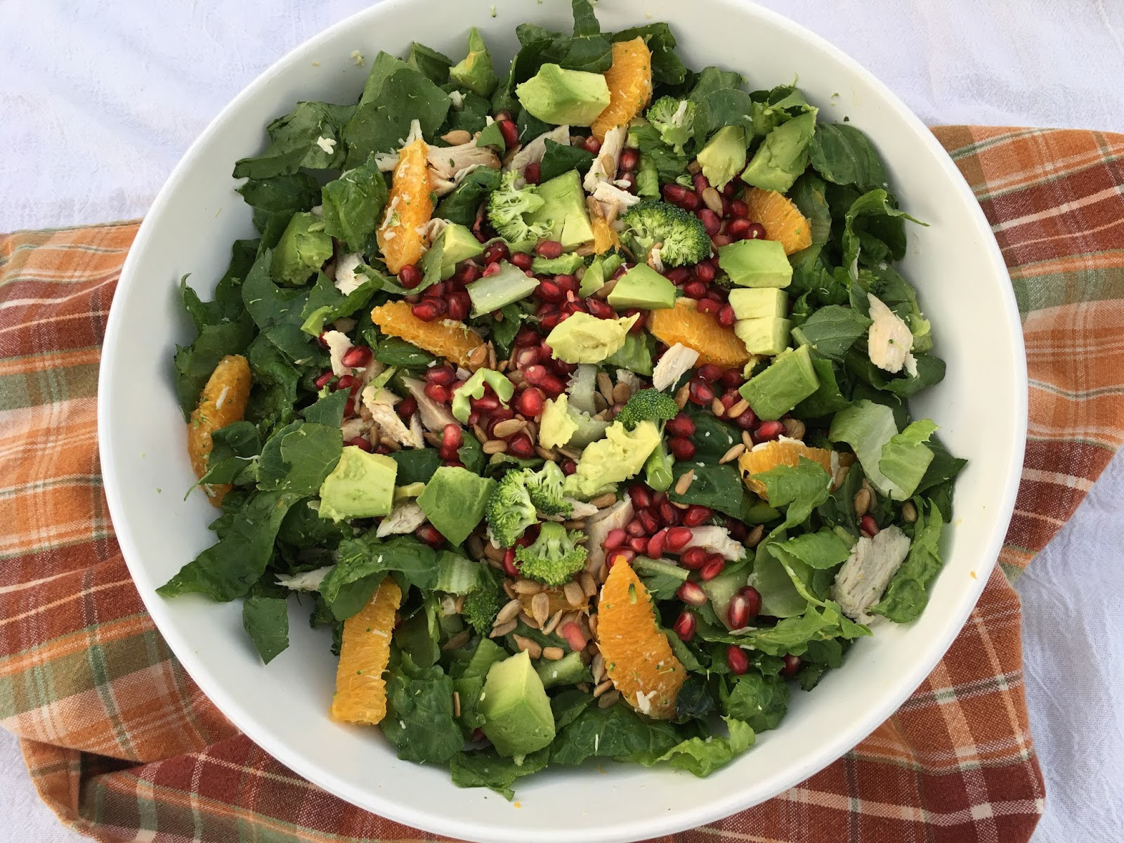 Chicken Broccoli Salad
 Chicken Broccoli Salad with Oranges and Pomegranate Seeds