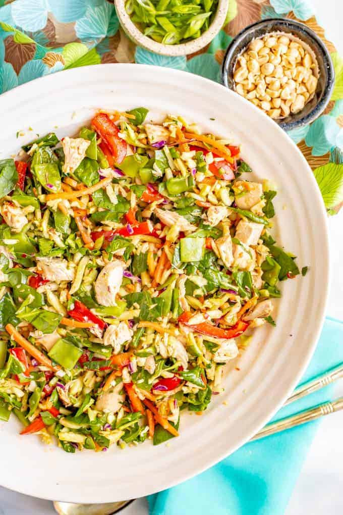 Chicken Broccoli Salad
 Broccoli slaw chicken salad with soy ginger dressing