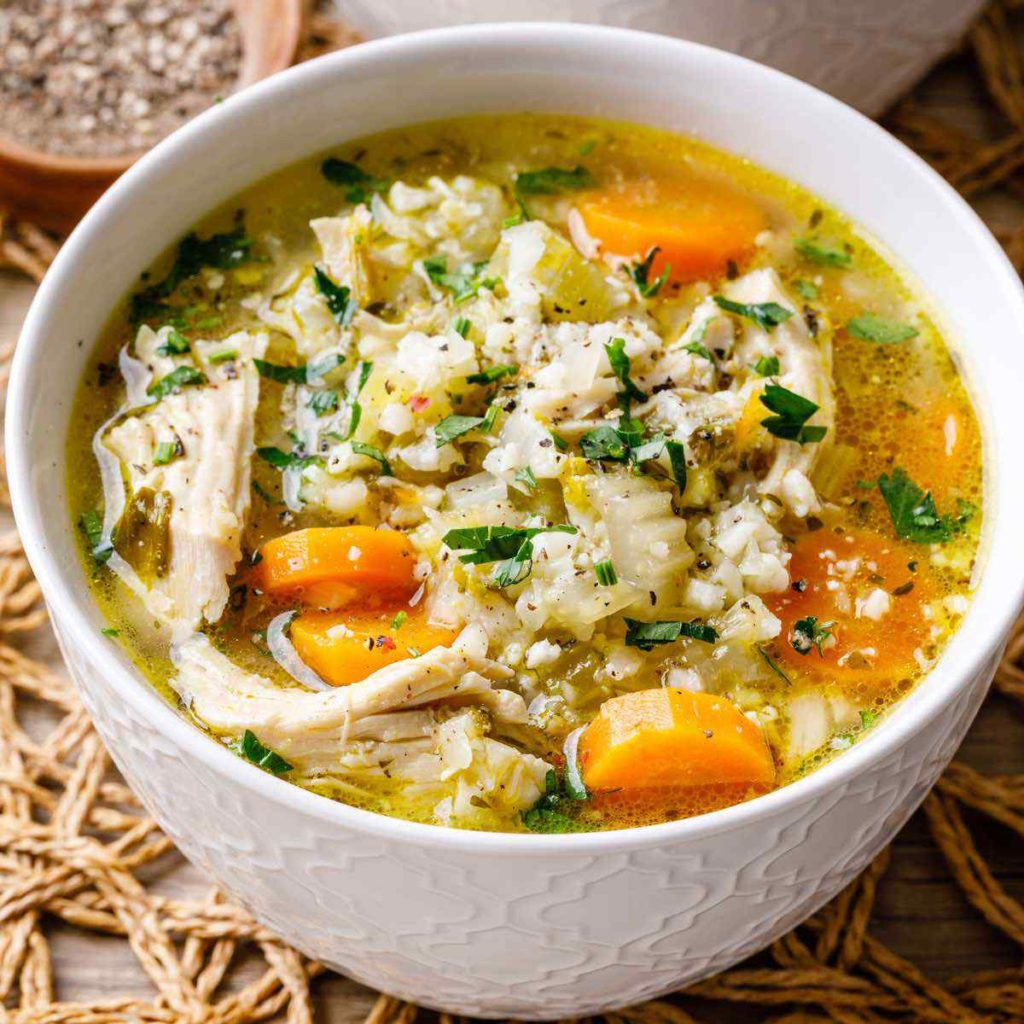 Chicken Cauliflower Soup
 Instant Pot Chicken and Cauliflower Rice Soup Low Carb