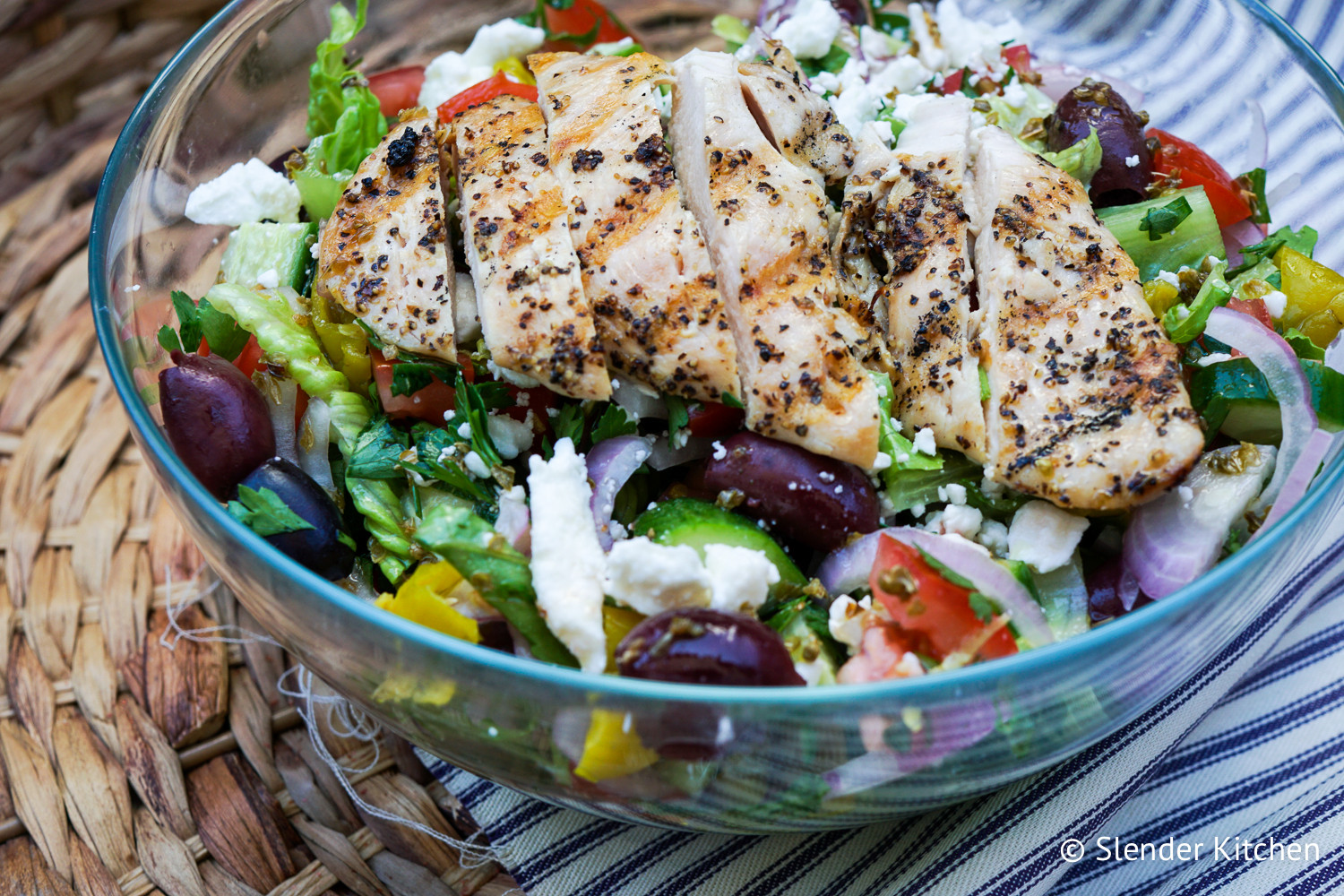 Chicken Greek Salad
 Grilled Chicken Greek Salad Slender Kitchen