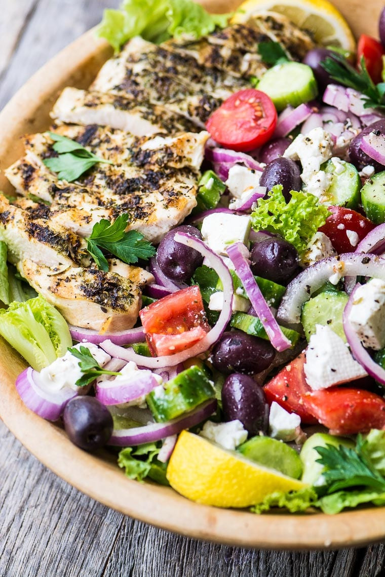 Chicken Greek Salad
 Grilled Chicken Greek Salad