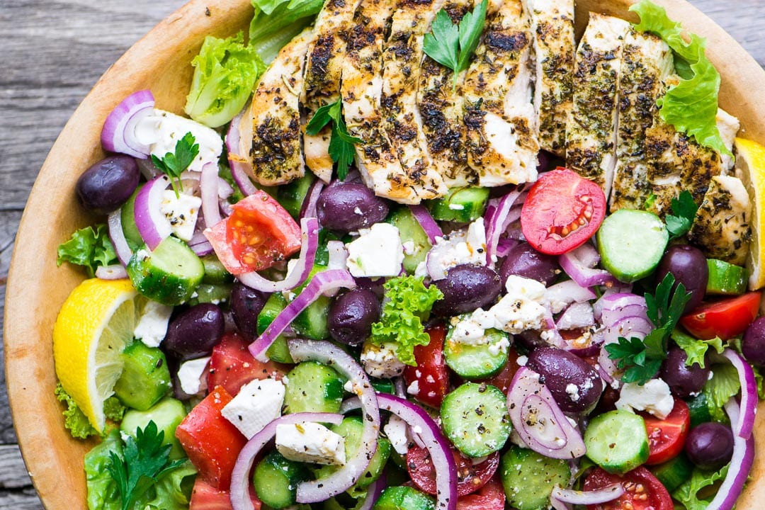 Chicken Greek Salad
 Grilled Chicken Greek Salad