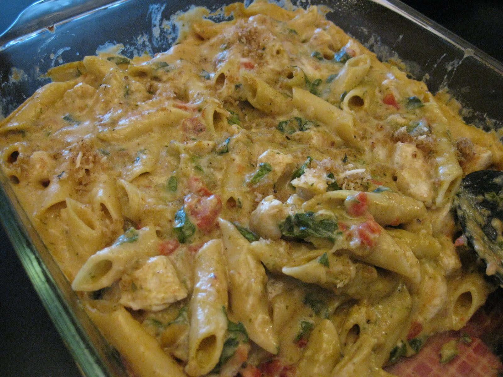 Chicken Penne Casserole
 Writing Our Own Story Pesto Chicken Penne Casserole