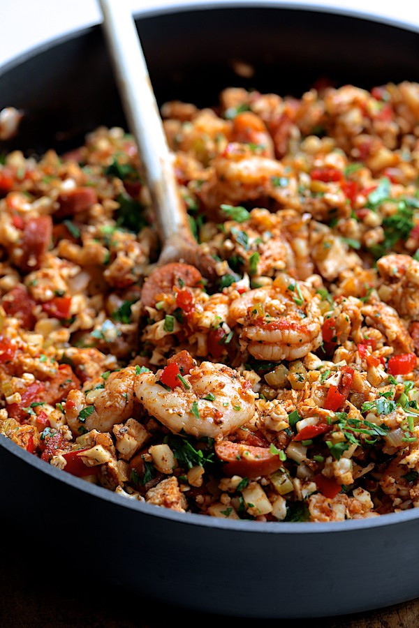 Chicken Sausage Jambalya
 Low Carb Jambalaya with Chicken Shrimp and Sausage