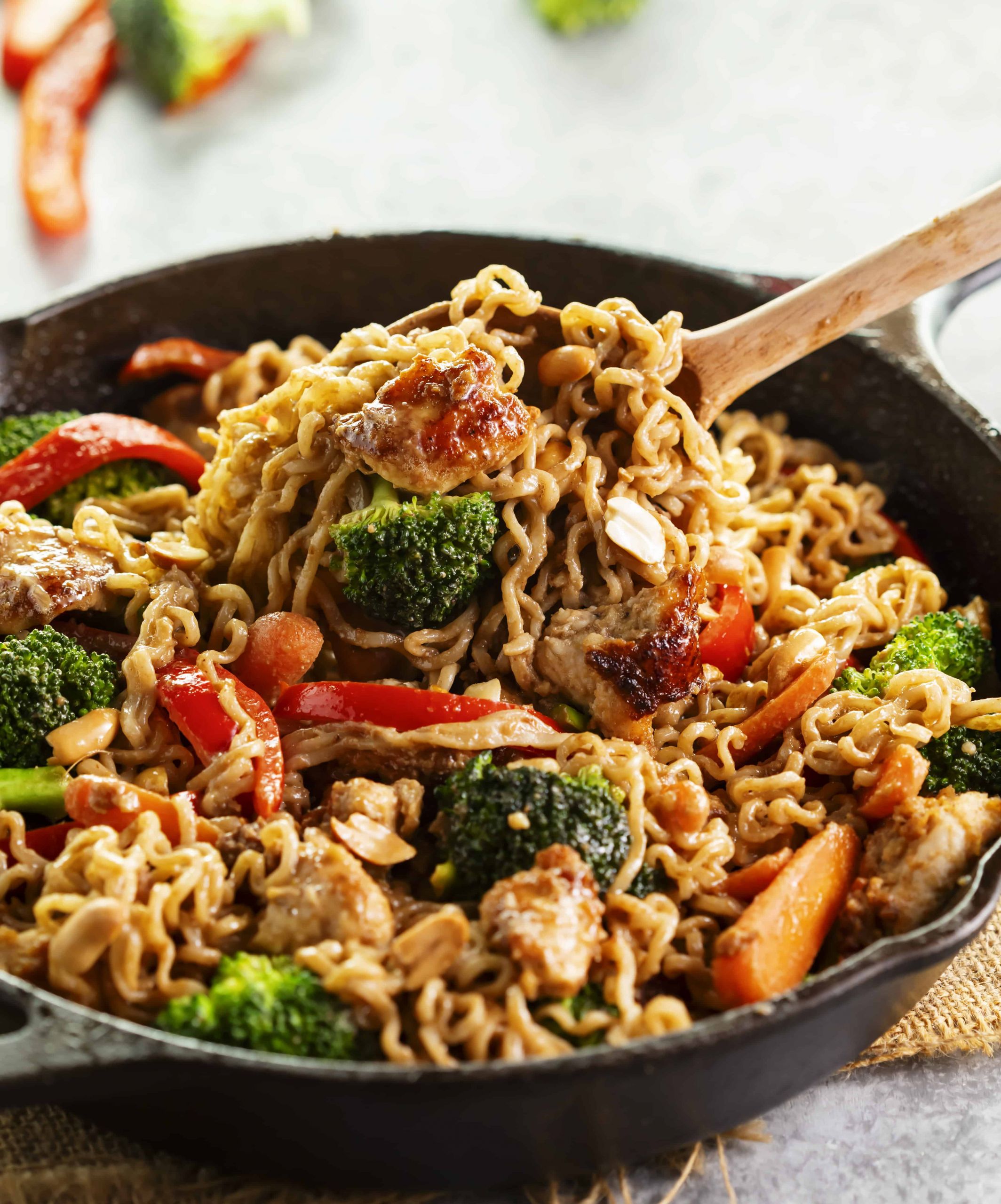 Chicken Stir Fry Noodles Recipe
 Ramen Noodle Chicken Stir Fry with Peanut Sauce The Cozy