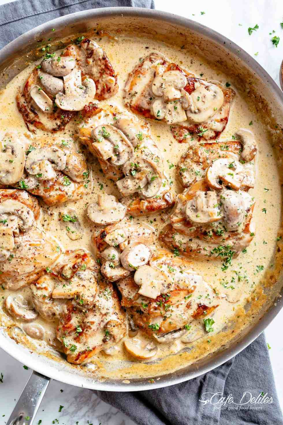 Chicken Thighs Mushroom
 Chicken Thighs With Creamy Mushroom Garlic Sauce