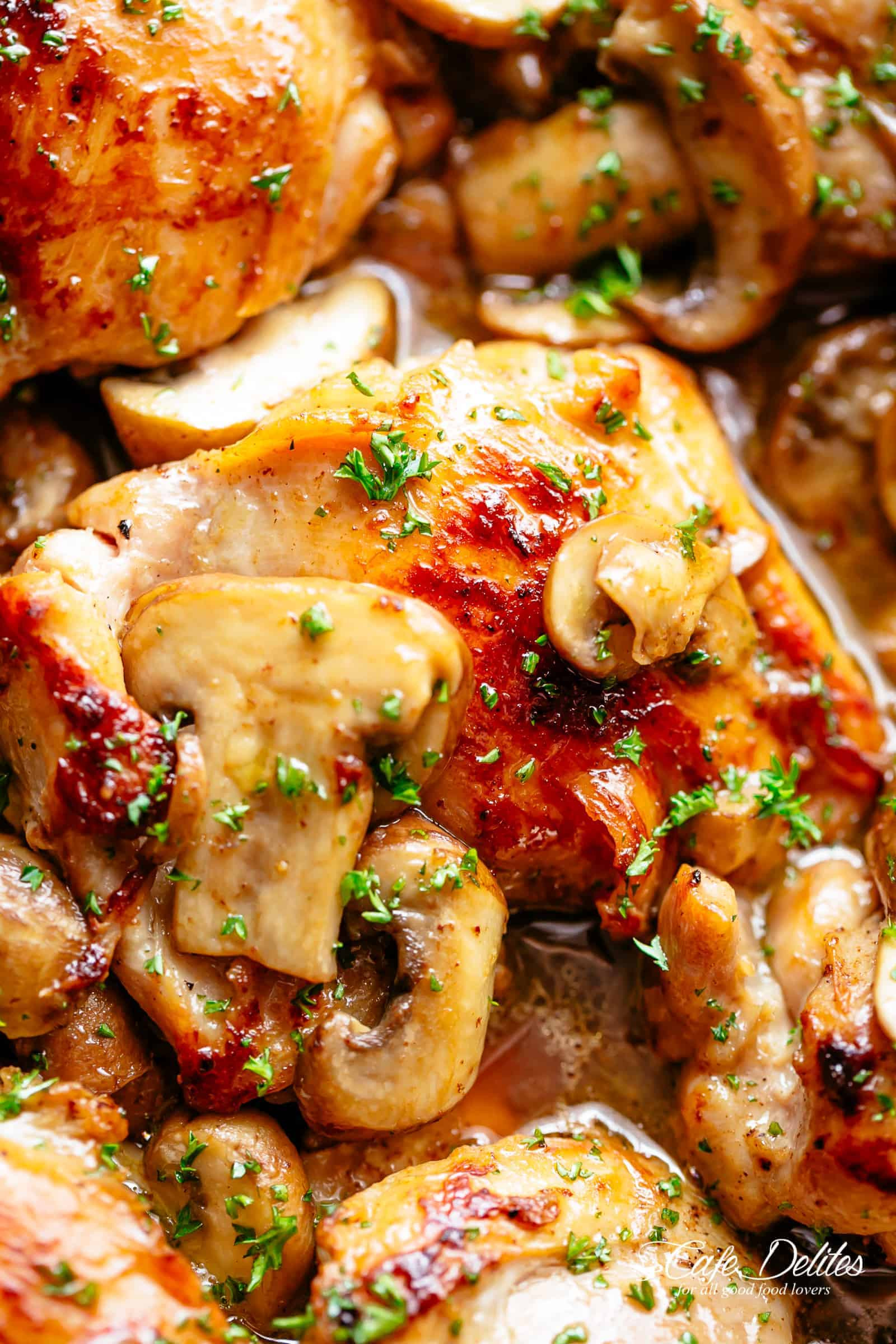 Chicken Thighs Mushroom
 Garlic Mushroom Chicken Thighs Cafe Delites