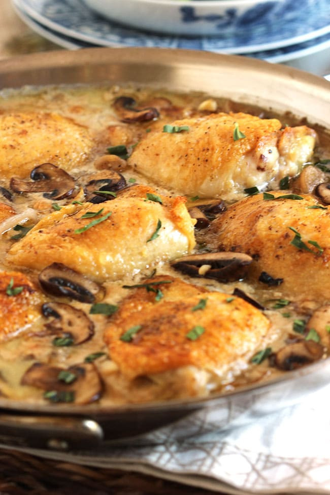 Chicken Thighs Mushroom
 Pan Roasted Chicken Thighs with Creamy Mushroom Tarragon