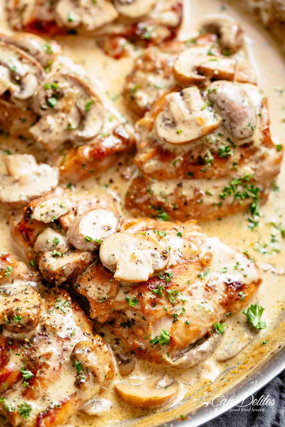 Chicken Thighs Mushroom
 Chicken Thighs With Creamy Mushroom Garlic Sauce