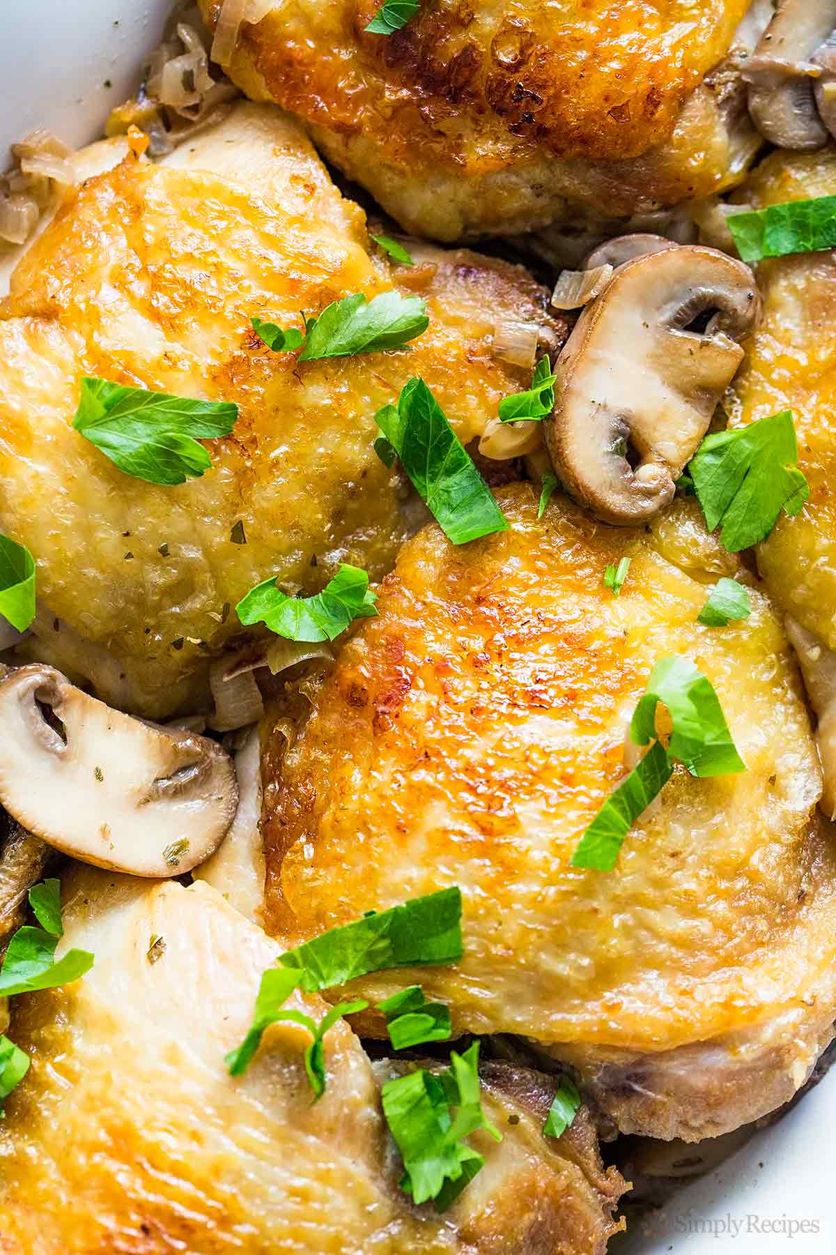 Chicken Thighs Mushroom
 Chicken Thighs with Mushrooms and Shallots Recipe