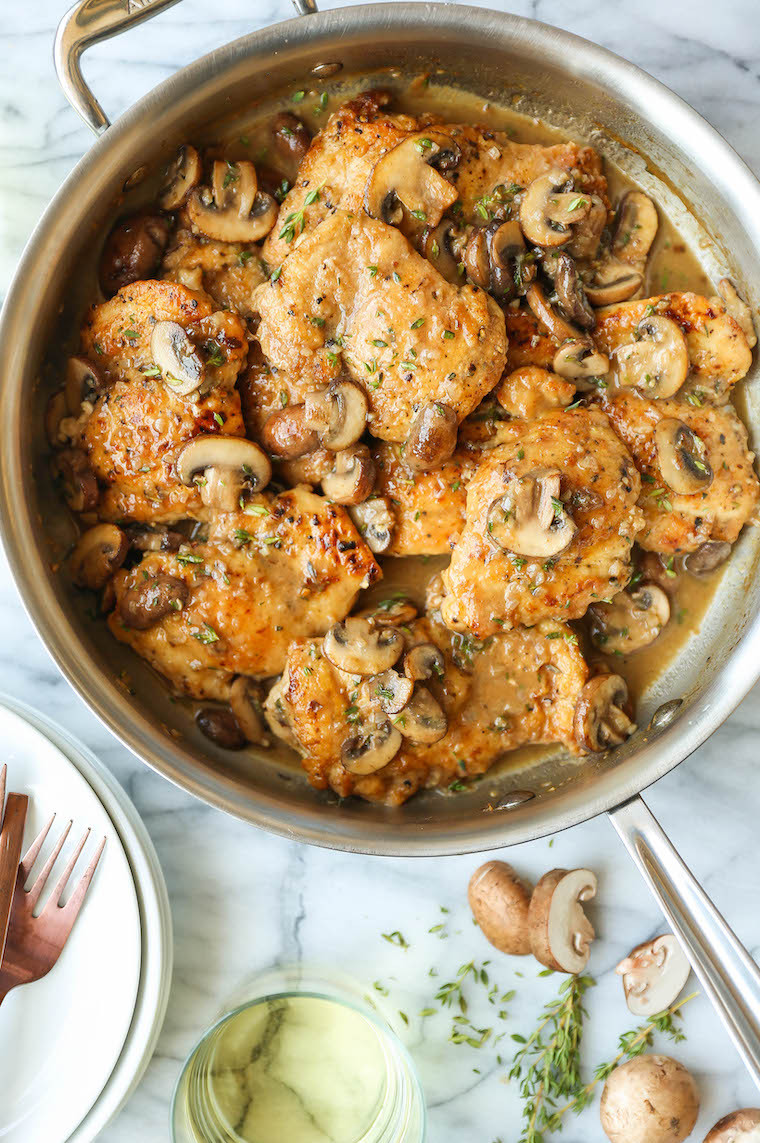 Chicken Thighs Mushroom
 Skillet Mushroom Chicken Thigh Recipe