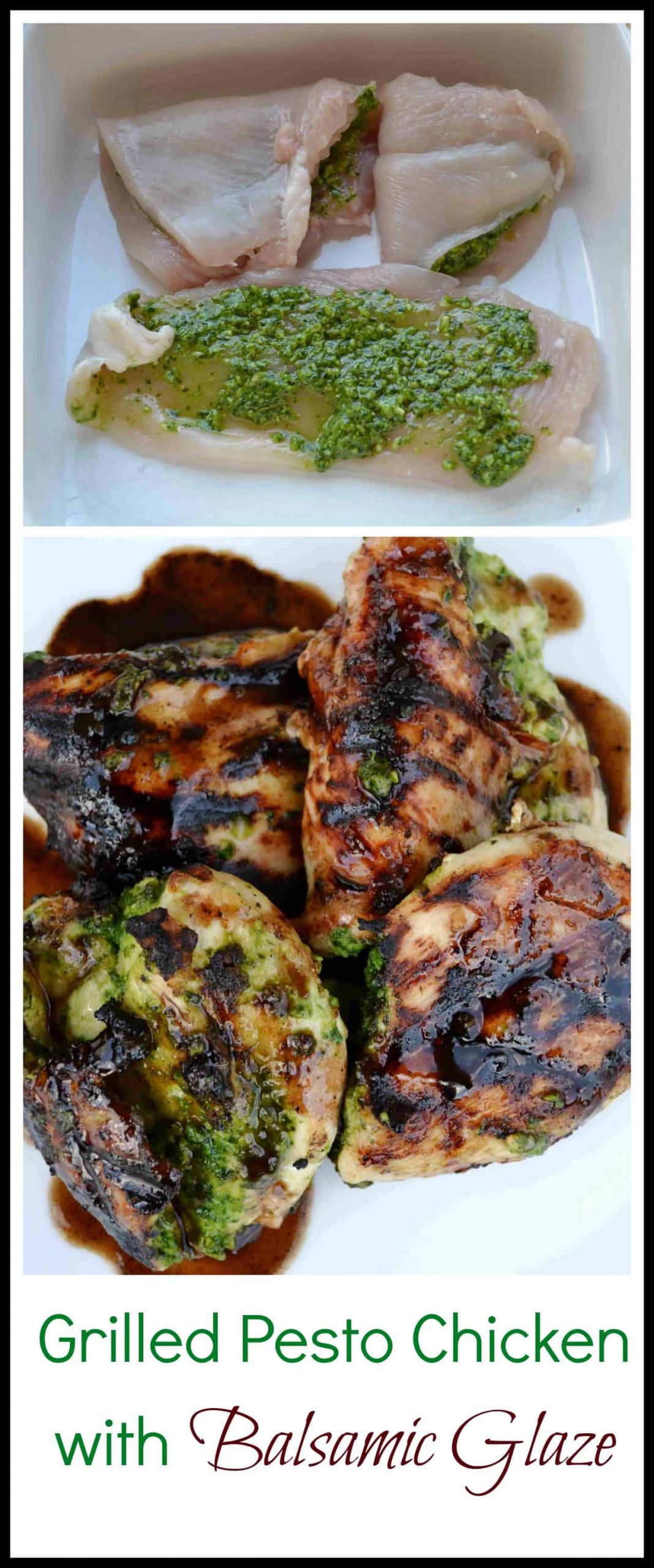 Chicken With Pesto Sauce
 Grilled Pesto Stuffed Chicken with Balsalmic Glaze