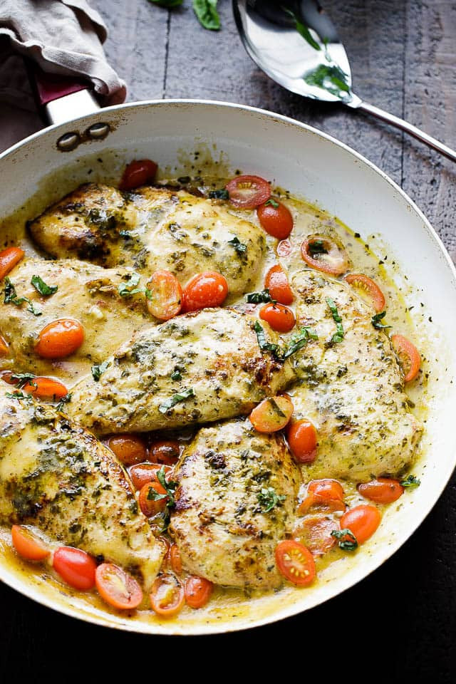 Chicken With Pesto Sauce
 Creamy Pesto Chicken Recipe