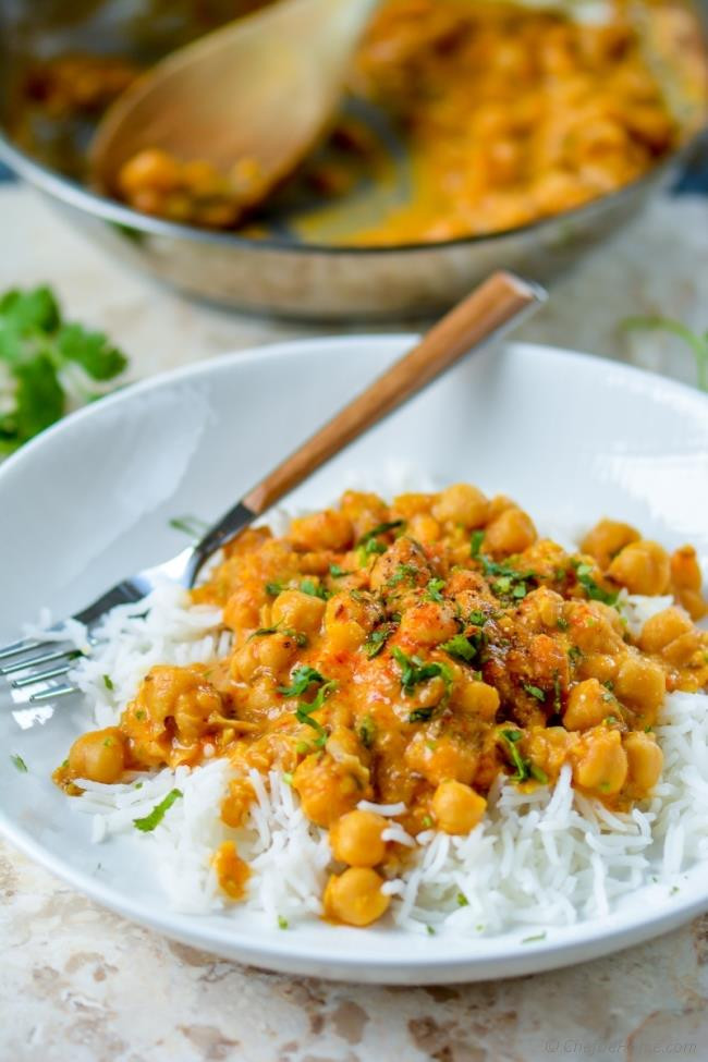 Chickpea Indian Recipes
 Easy Chickpea Curry with Basmati Rice Recipe