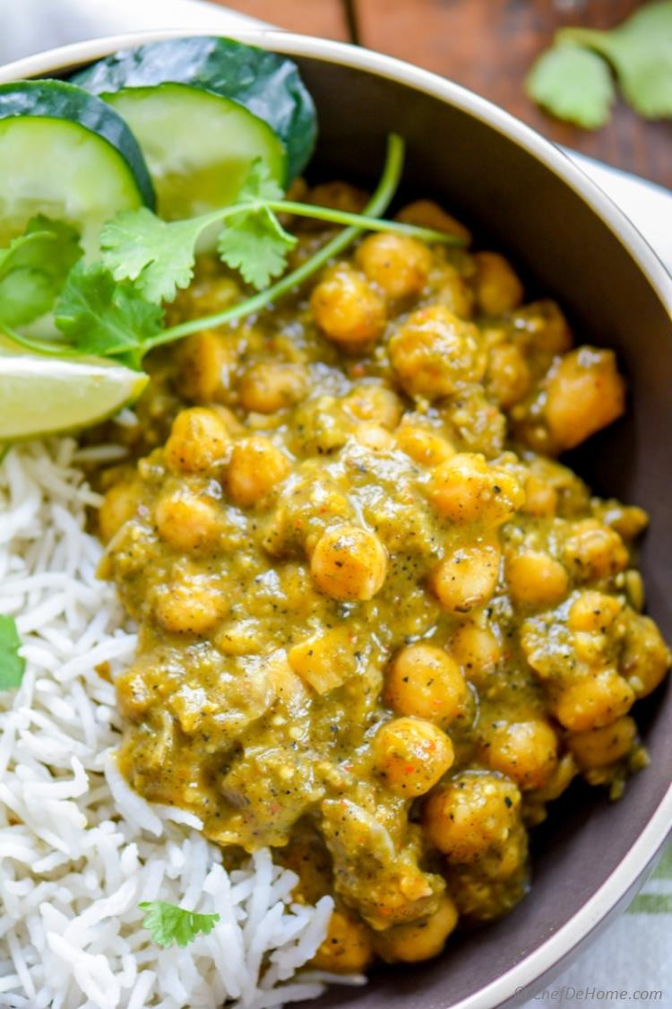 Chickpea Indian Recipes
 Roasted Tomatillos Chickpea Curry Recipe