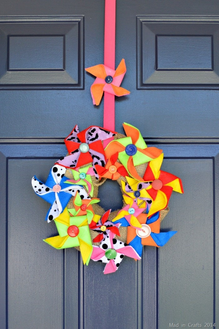 Child Craft Project
 HANDS ON CRAFTS FOR KIDS FELT PINWHEEL WREATH Mad in Crafts