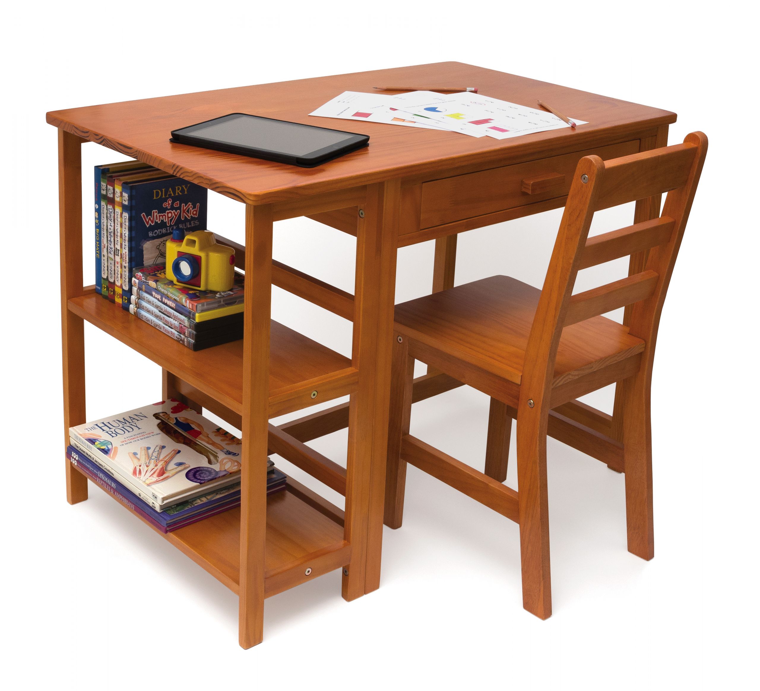 Child Desk With Storage
 Lipper Kids Desk and Chair with Storage Multiple Finishes