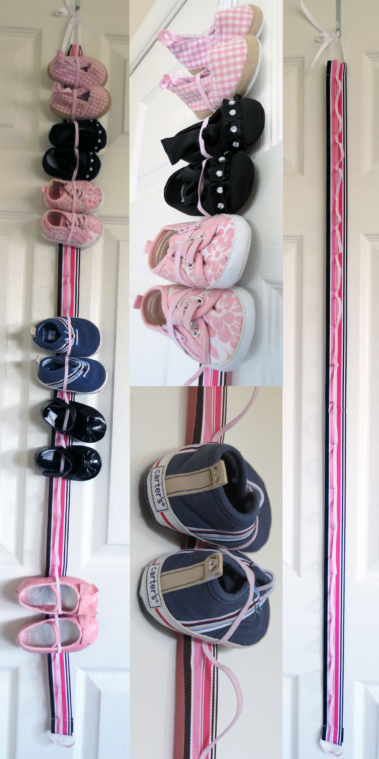 Child Shoe Storage
 Hanging Baby Shoe Organizer with Elastic Store 9 pairs of