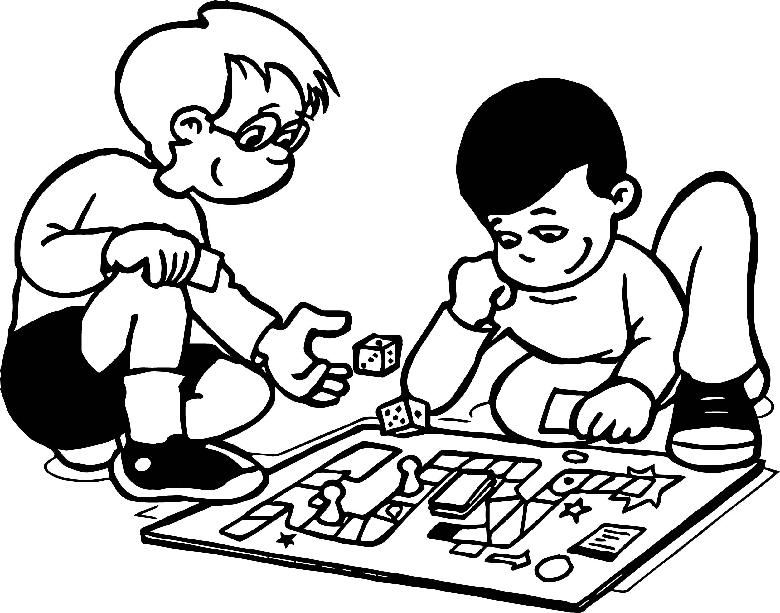 Children Coloring Game
 Funny Board Game Coloring Page