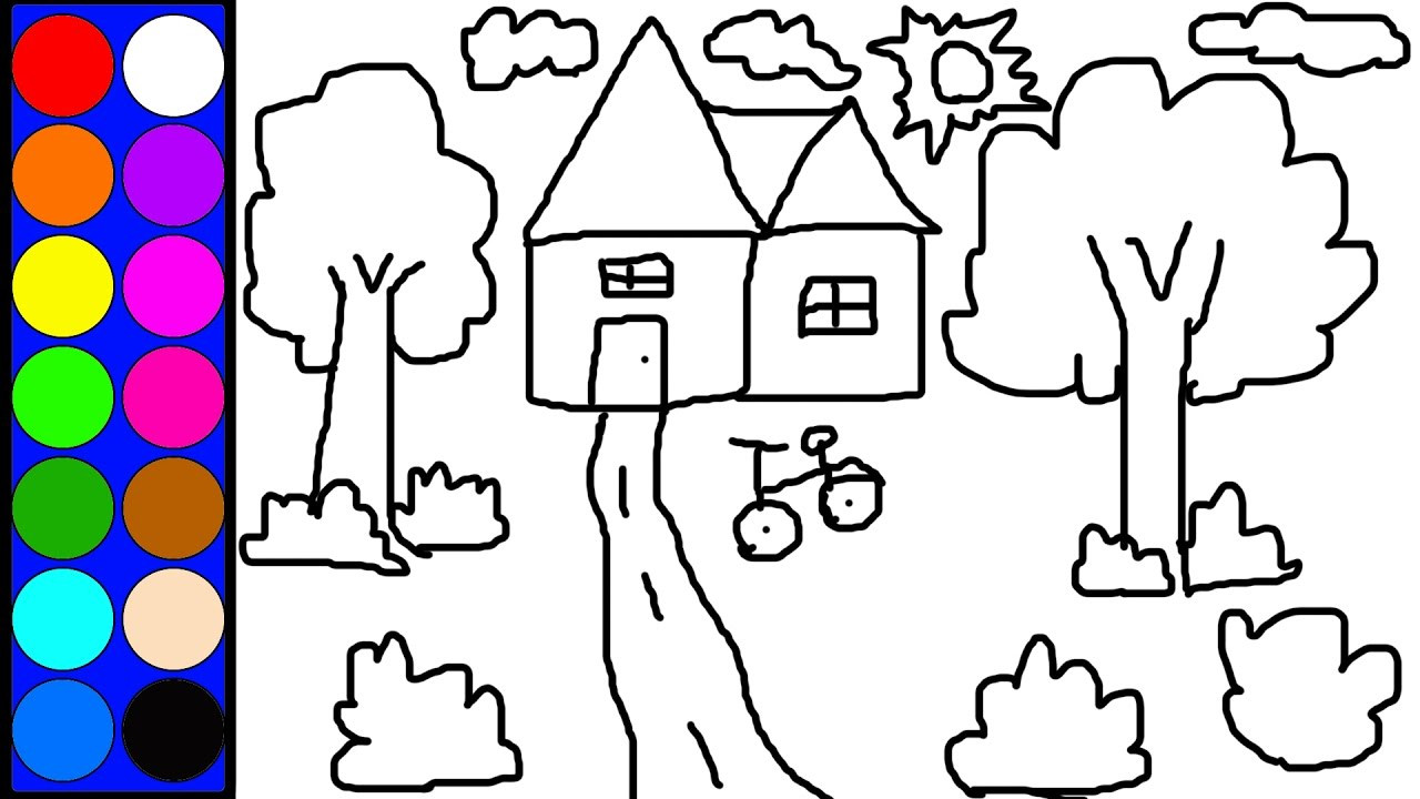 Children Coloring Game
 Learn Colors Lovely House Coloring Page Learn DIY Drawing