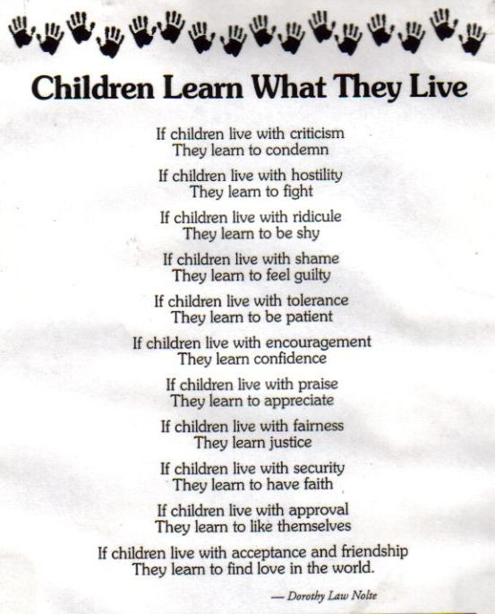 Children Learn What They Live Quotes
 Children Learn What They Live A poem by Dorothy Law Nolte