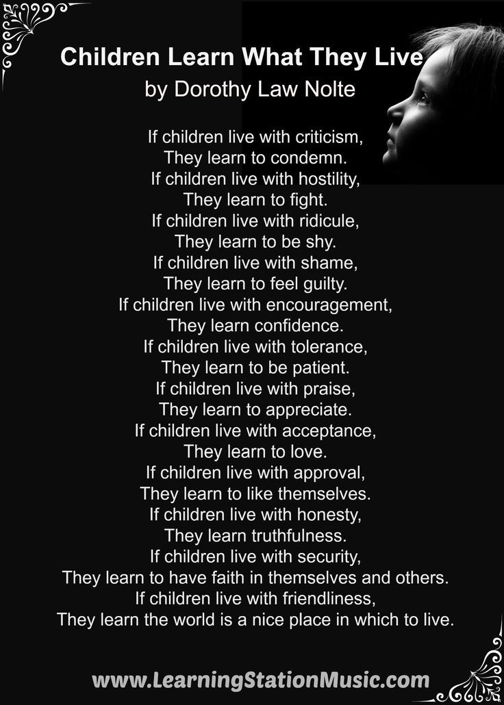 Children Learn What They Live Quotes
 Children Learn What They Live by Dorothy Law Nolte A