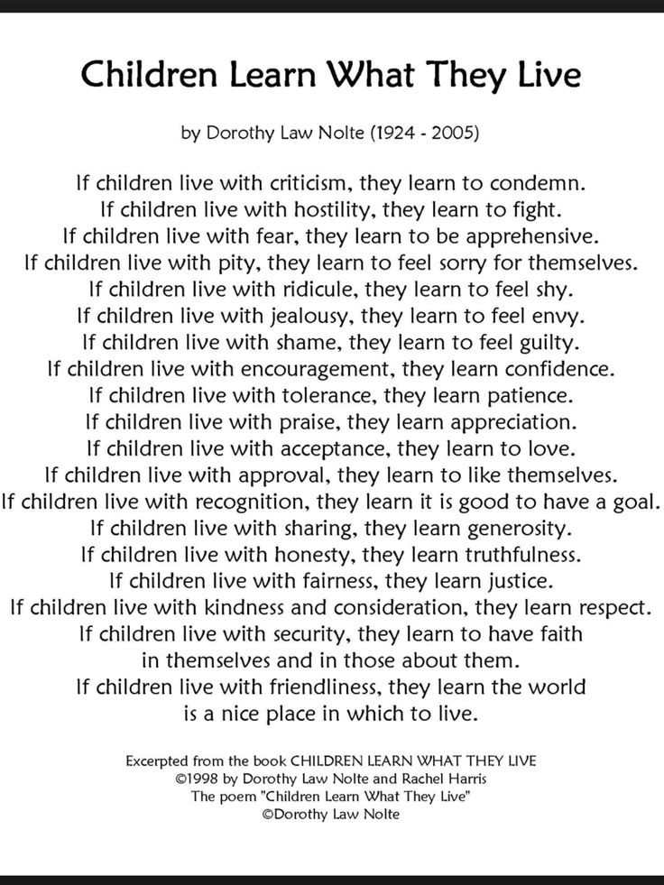 Children Learn What They Live Quotes
 "Children Learn What They Live" poem by Dorothy Law Nolte