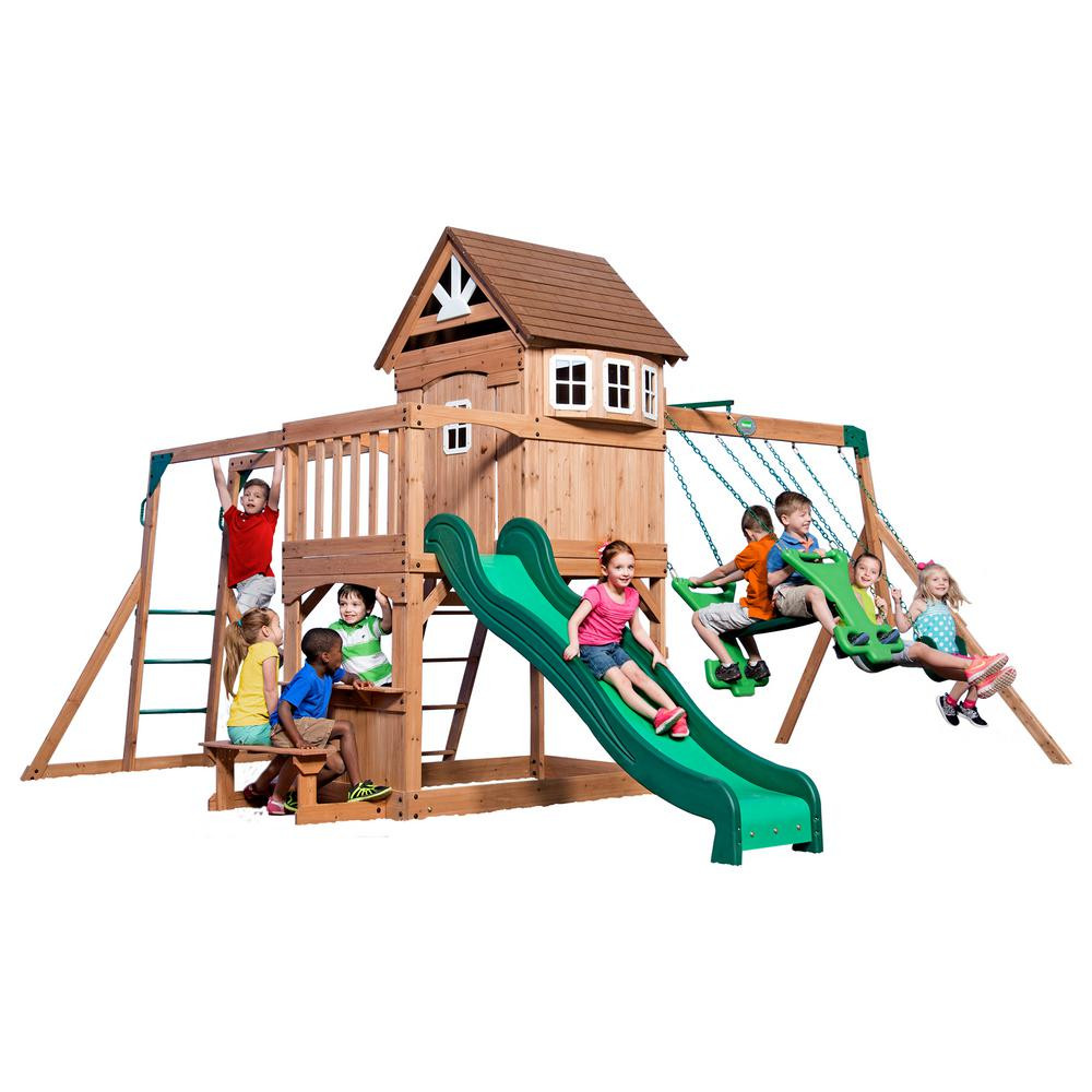 Children'S Playsets Backyard
 Backyard Discovery Montpelier All Cedar Playset