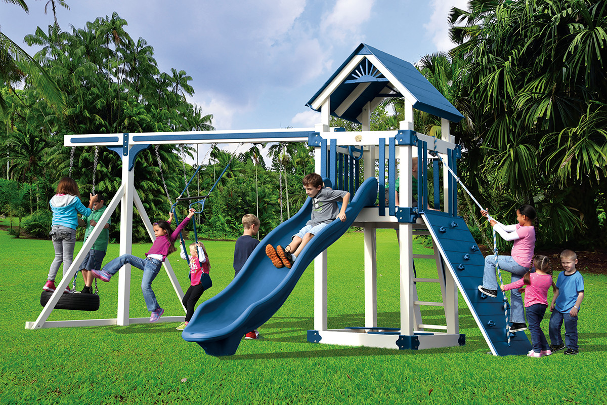 Children'S Playsets Backyard
 A 5 Deluxe Best Vinyl Kids Playhouse & Swingset