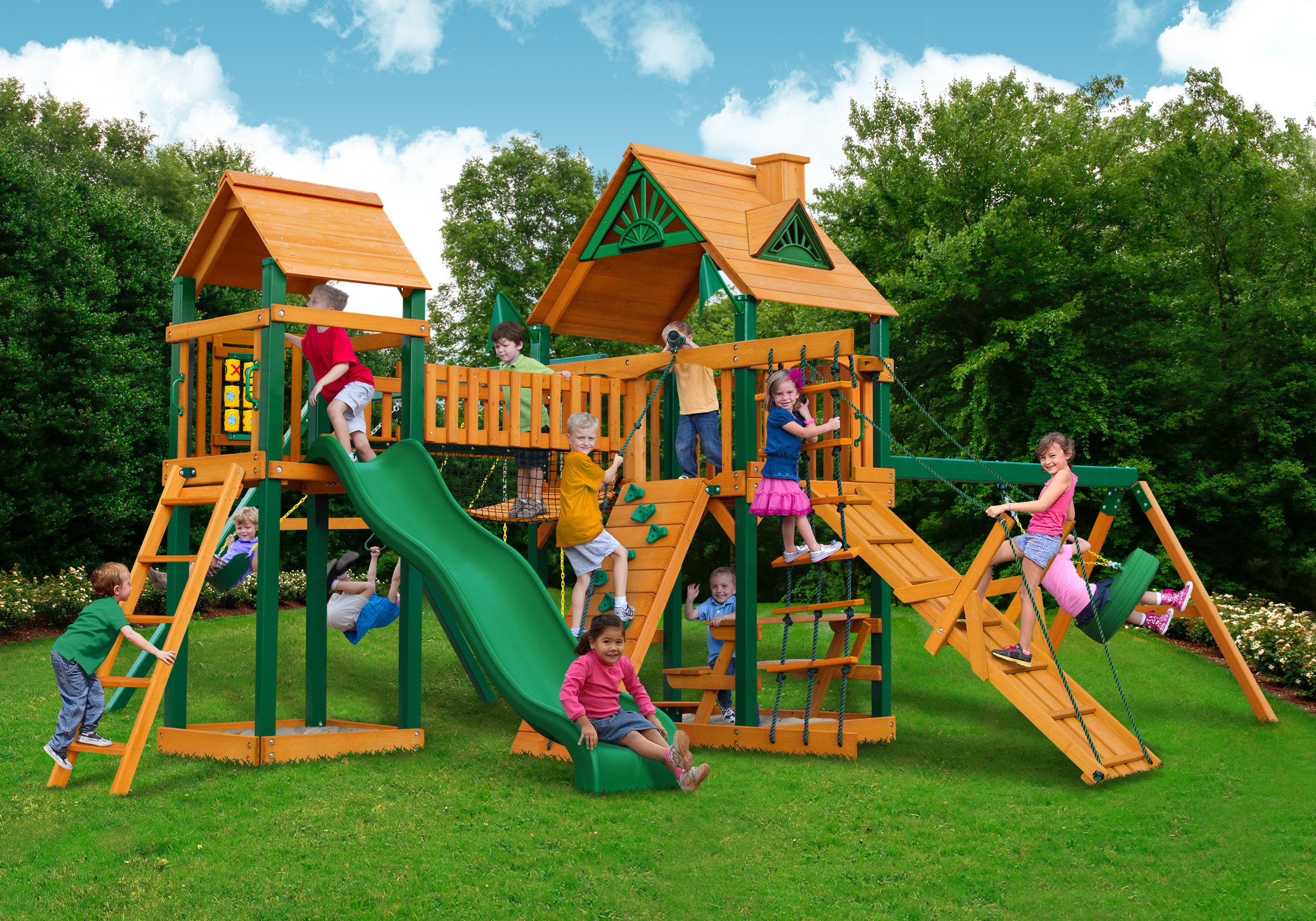 Children'S Playsets Backyard
 Ideas Happy Kidsplay With Wooden Swing Sets Clearance