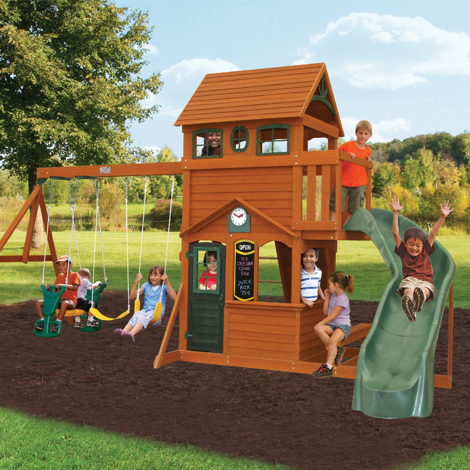 Children'S Playsets Backyard
 Big Backyard Ashberry II Swing Set Walmart Walmart