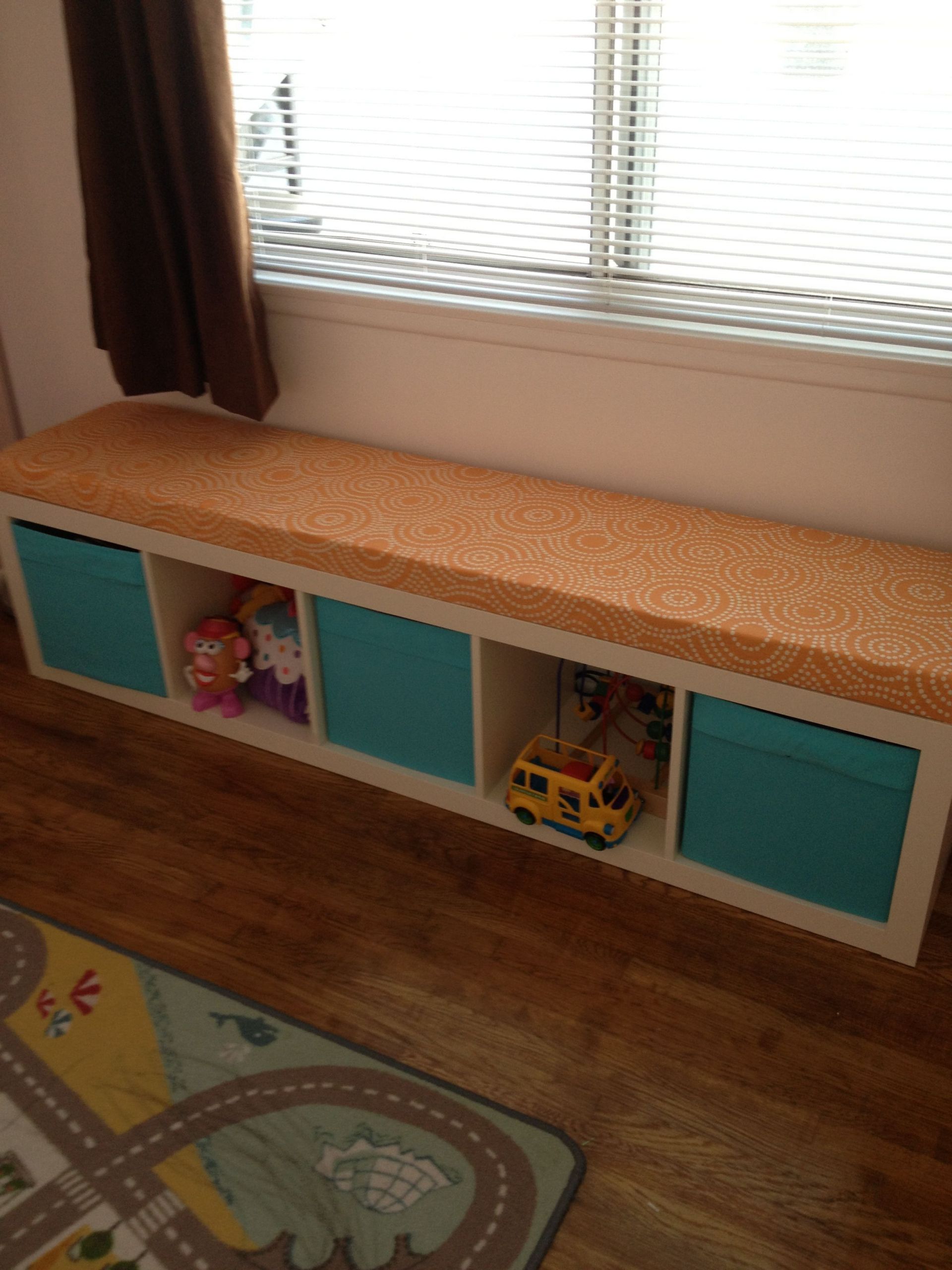 Childrens Storage Bench Seat
 Toddler room toy storage with bench seating DIY
