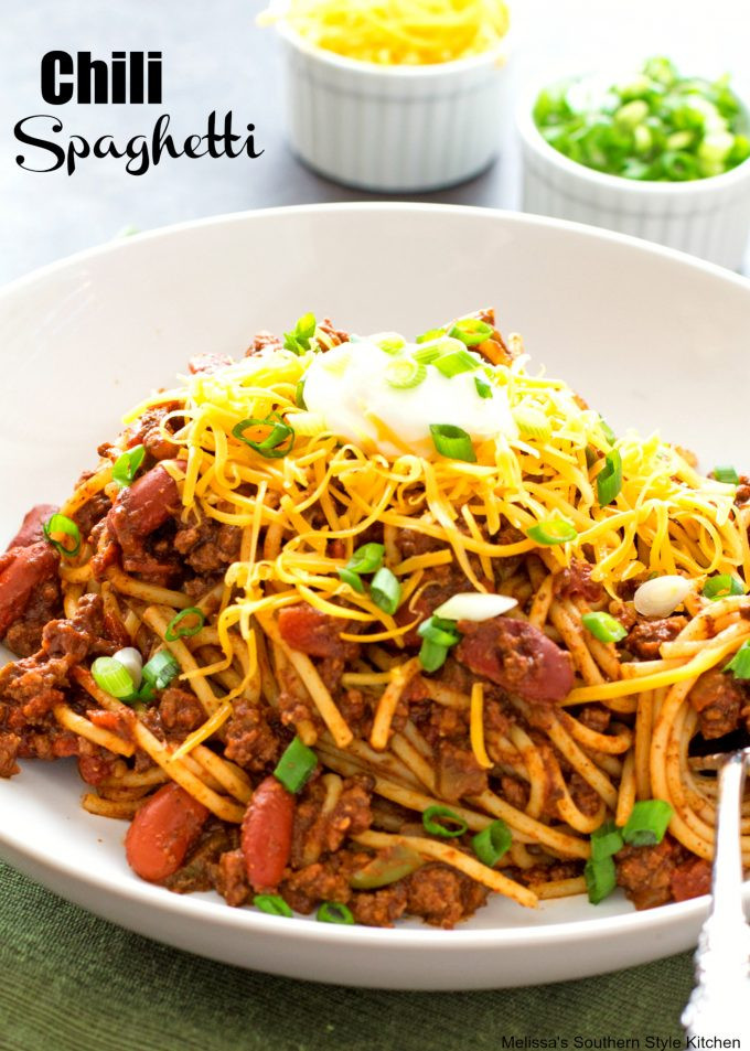 Chili On Spaghetti
 Chili Spaghetti melissassouthernstylekitchen