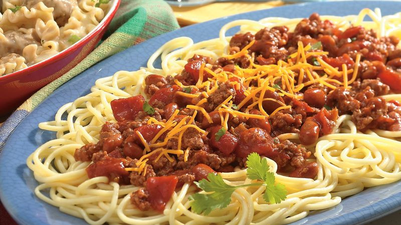 Chili On Spaghetti
 Chili Spaghetti Recipe BettyCrocker