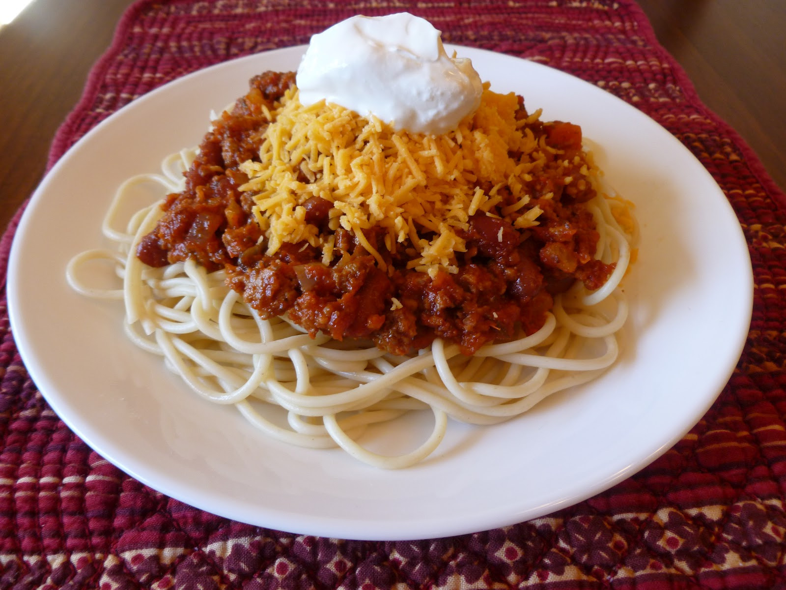 Chili On Spaghetti
 Chili Spaghetti Joyful Homemaking