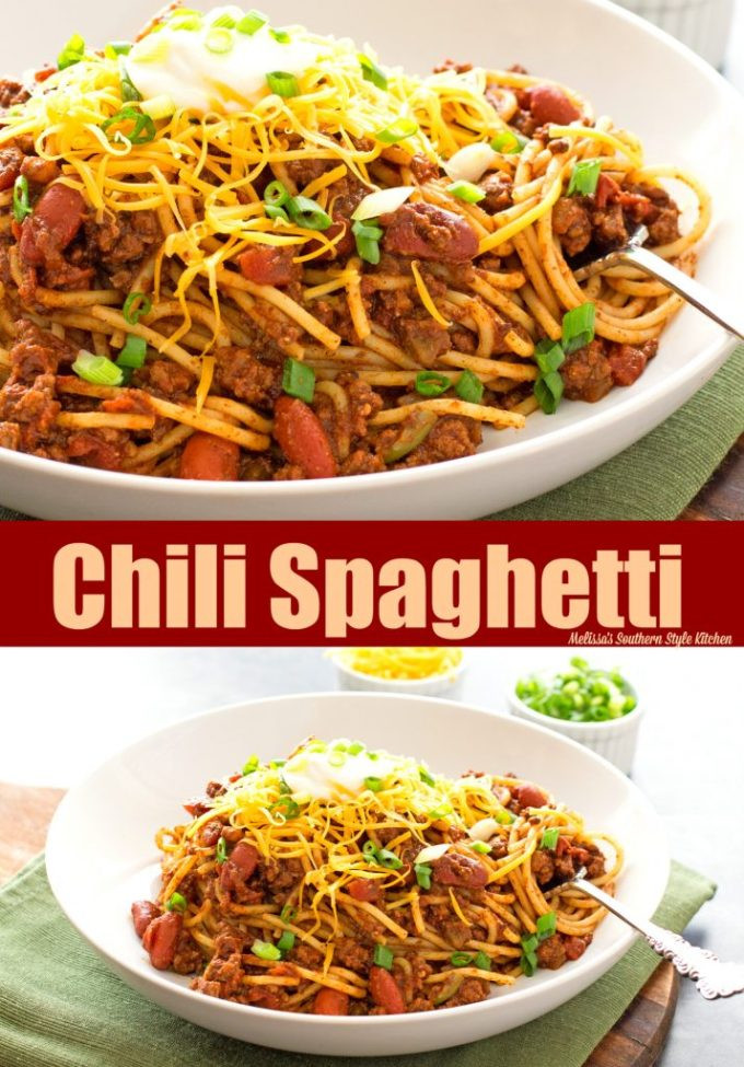 Chili On Spaghetti
 Chili Spaghetti melissassouthernstylekitchen