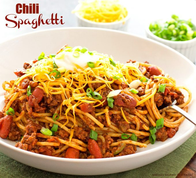 Chili On Spaghetti
 Chili Spaghetti melissassouthernstylekitchen