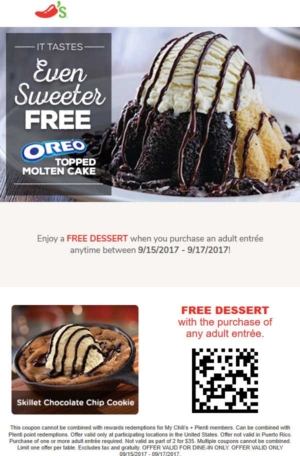 Chili'S Dessert Coupon
 Chilis Coupons 🛒 Shopping Deals & Promo Codes November 2019