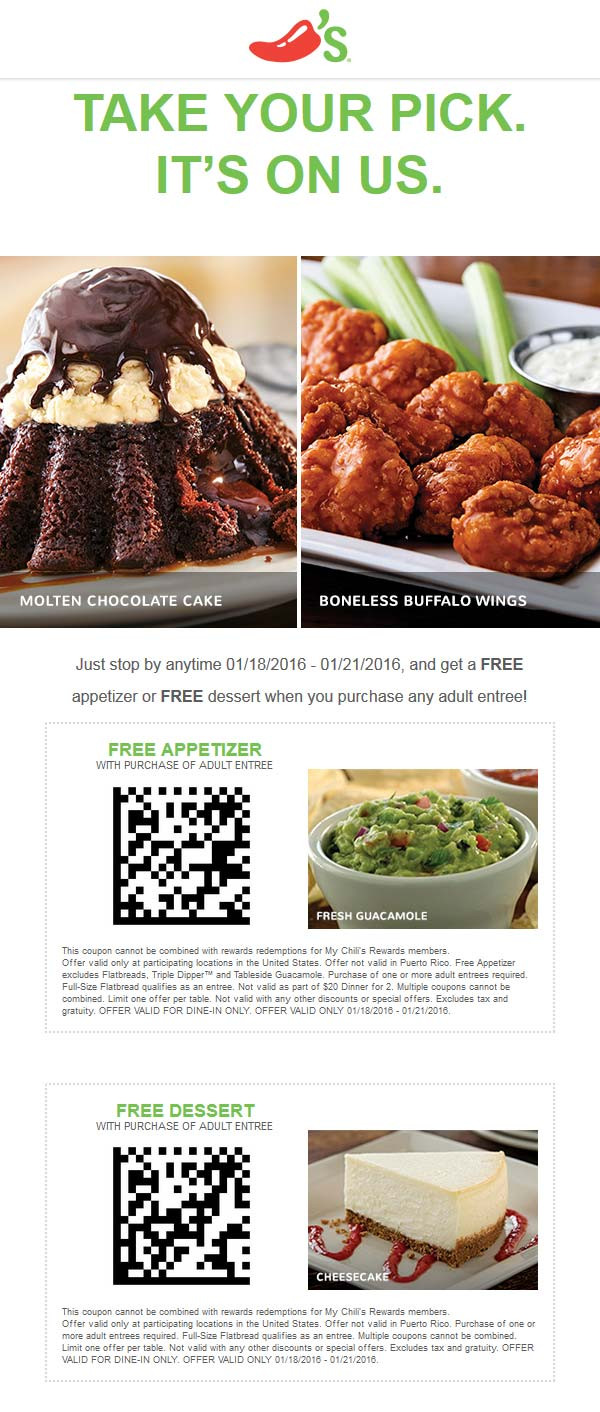 Chili'S Dessert Coupon
 Chilis Coupons 🛒 Shopping Deals & Promo Codes October 2019