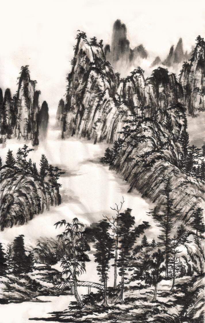 Chinese Landscape Painting
 chinese ink landscape painting by zeamays37 on DeviantArt